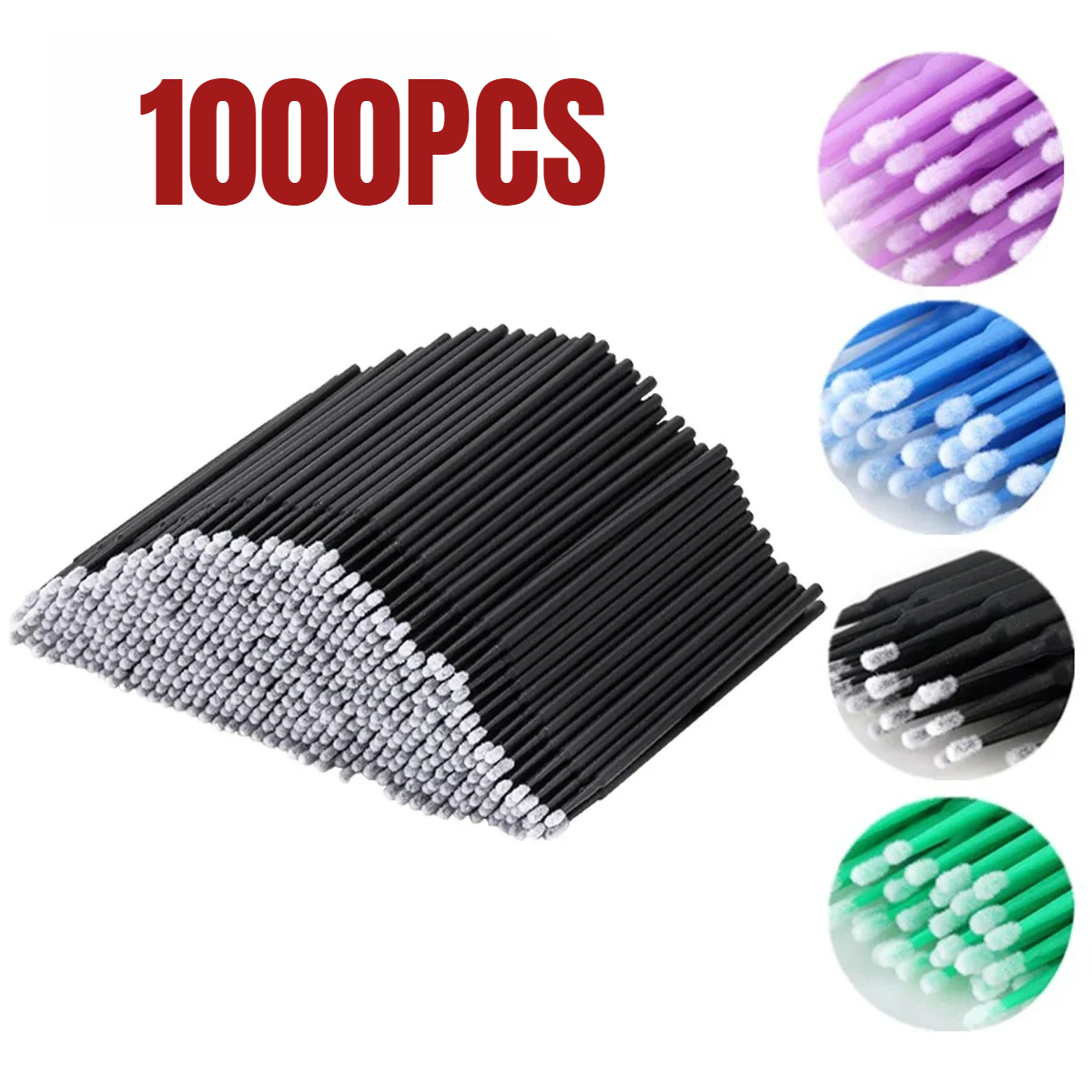 Beauty Makeup Tool - 1000/500PCS แปรงทําความสะอาดขนตาที่มีสีสันความงามแต่งหน้า Clean Remover เครื่องมือผู้ค้าส่งแปรงคริสตัล Eyelash