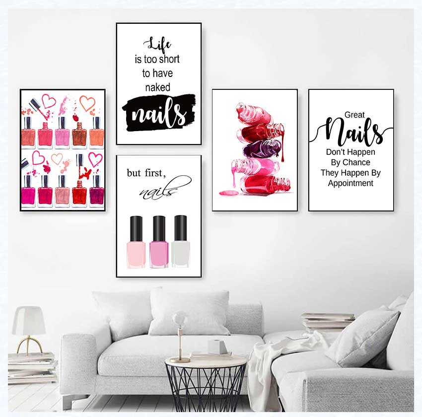 Beauty Of Makeup Quotes - โปสเตอร์ศิลปะและภาพพิมพ์ ของขวัญสำหรับช่างทำเล็บ ภาพแฟชั่น ภาพวาดบนผ้าใบ ของตกแต่งร้านเสริมสวย คำคมเกี่ยวกับความงาม
