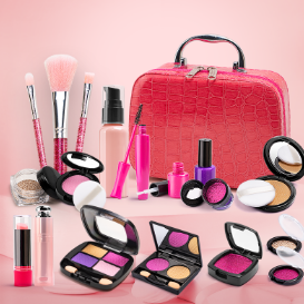 Beauty Makeup Games For Girls - ชุดเครื่องสำอางของเล่นสำหรับเด็กผู้หญิง ชุดแต่งหน้าจำลอง พร้อมกระเป๋าเก็บของ ของเล่นเสริมสร้างจินตนาการสำหรับเด็กเล็ก ของขวัญสำหรับเล่นบทบาทสมมติ