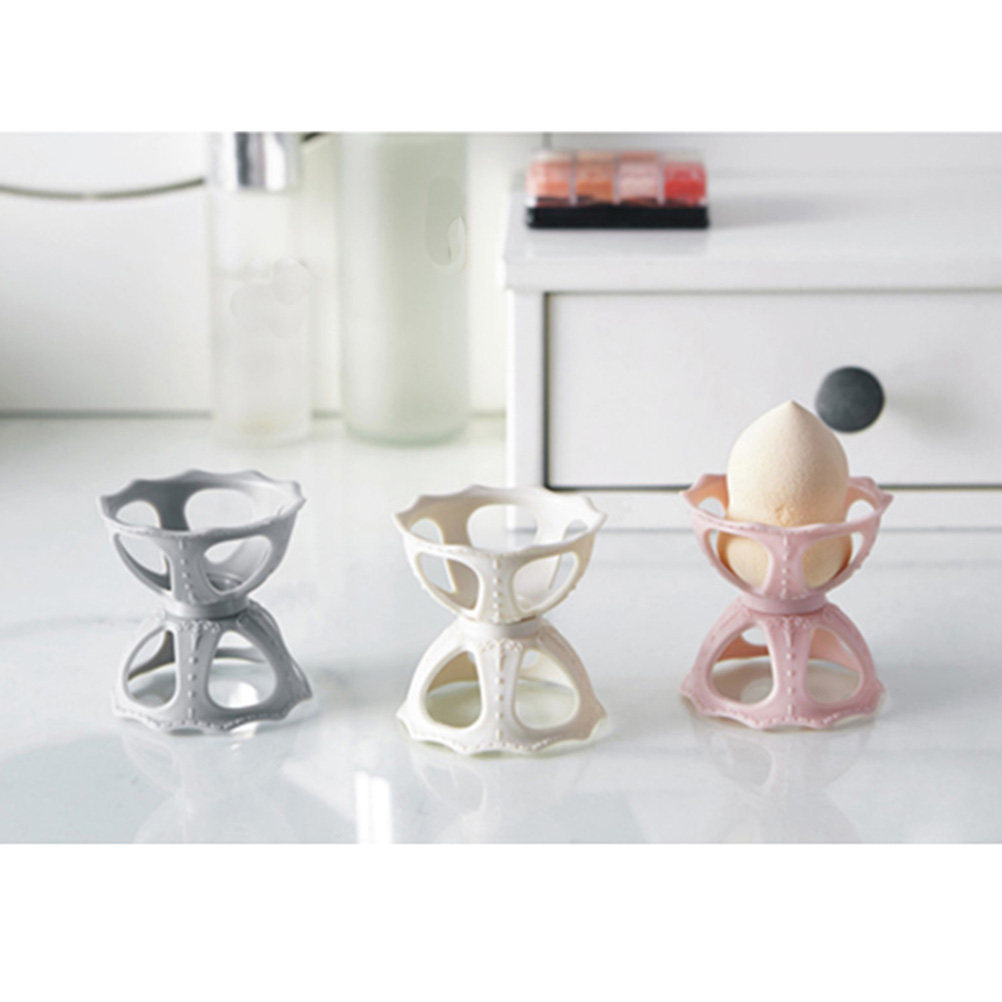 Cosmetic Sponge - ชั้นวางพัฟแต่งหน้า 3 ชิ้น ที่วางฟองน้ำแต่งหน้า ที่เก็บและตากแห้งเครื่องสำอาง ปราศจากกลิ่น