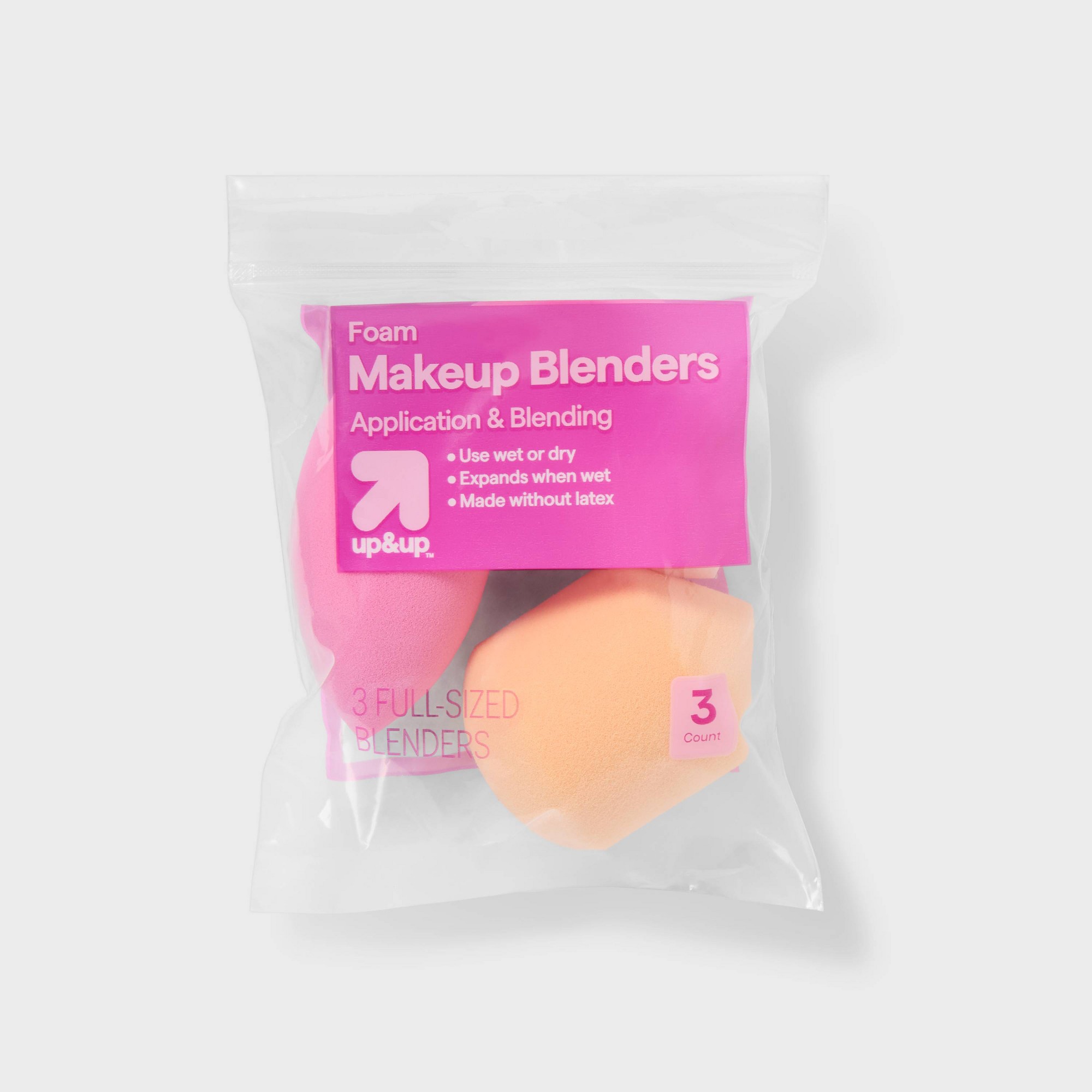 Cosmetic Sponge - ชุดฟองน้ำแต่งหน้า 3 ชิ้น รูปทรงหลากหลาย, อุปกรณ์แต่งหน้าขนาดเต็มที่นุ่มสำหรับเกลี่ยรองพื้น