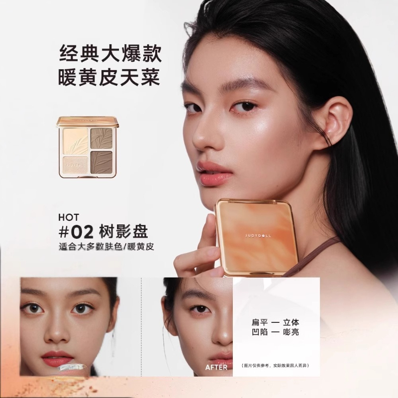 Beauty Makeup Palette - จูดี้ดอลล์ พาเลตต์อายแชโดว์โพลารอยด์ ชุดแต่งหน้าความงามครบวงจรสำหรับการเพิ่มความสว่างให้จมูก ไฮไลท์ และคอนทัวร์