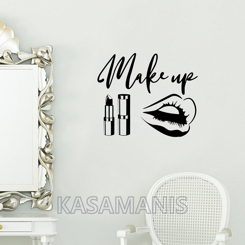 Beauty Of Makeup Quotes - แต่งหน้า Wall Art Decals ความงาม Salon