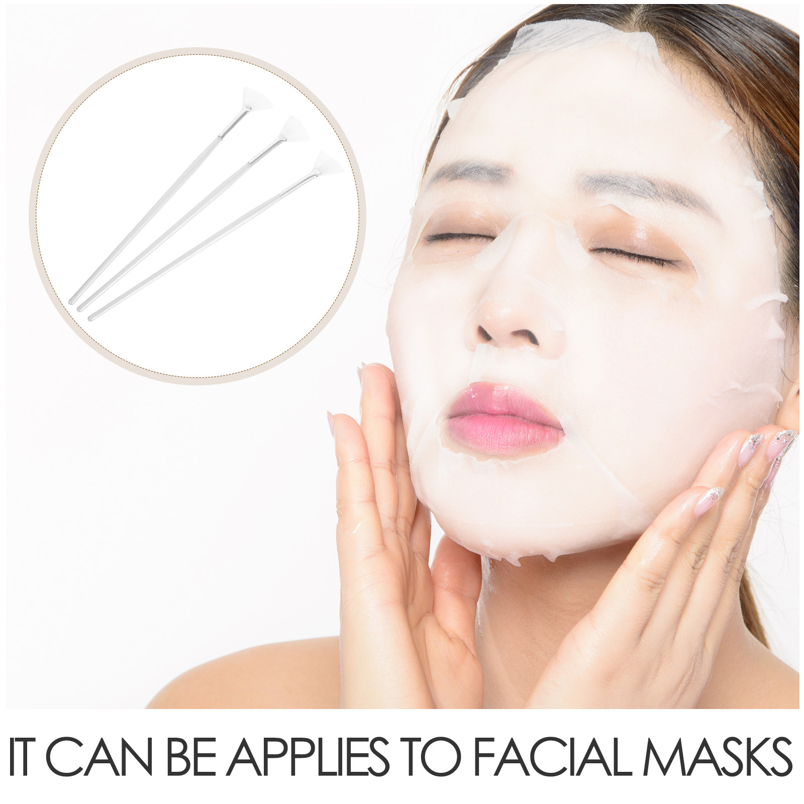 แปรงทาหน้ากาก 3 ชิ้น ด้ามยาว ส - Beauty Makeup Face บทวิจารณ์และราคา