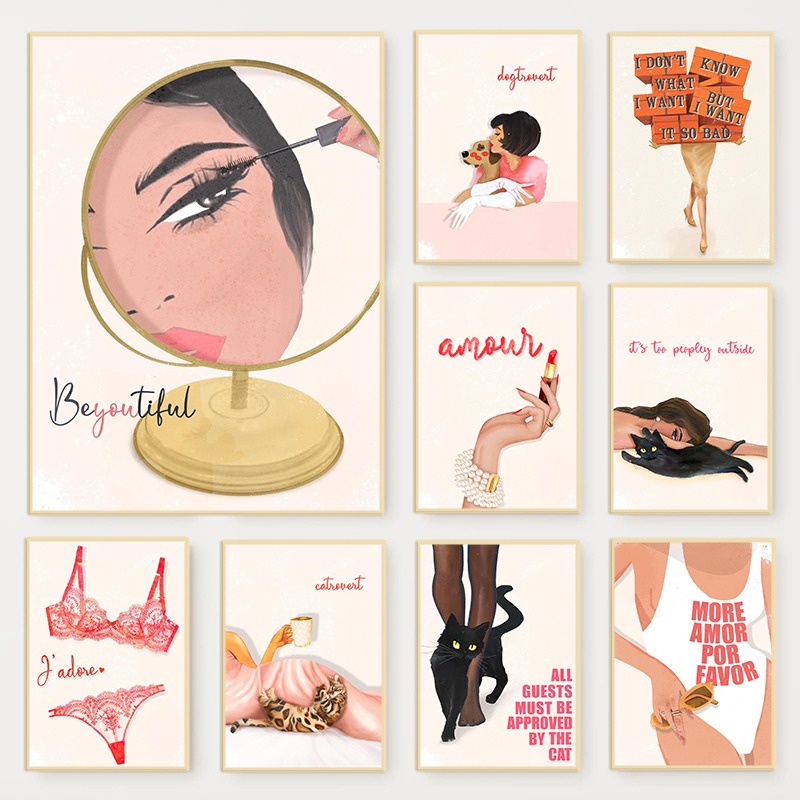 Retro Glam แฟชั่นนิตยสารโปสเตอ - Beauty Of Makeup Quotes บทวิจารณ์และราคา