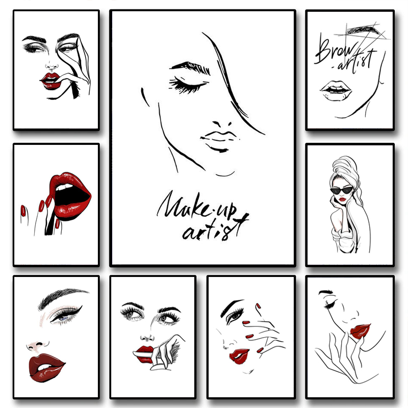 โปสเตอร์แต่งหน้าแฟชั่น ภาพผู้ห - Beauty Of Makeup Quotes บทวิจารณ์และราคา