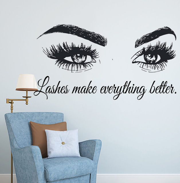 ขนตาไวนิล Wall Decal ร้านเสริม - Beauty Of Makeup Quotes บทวิจารณ์และราคา