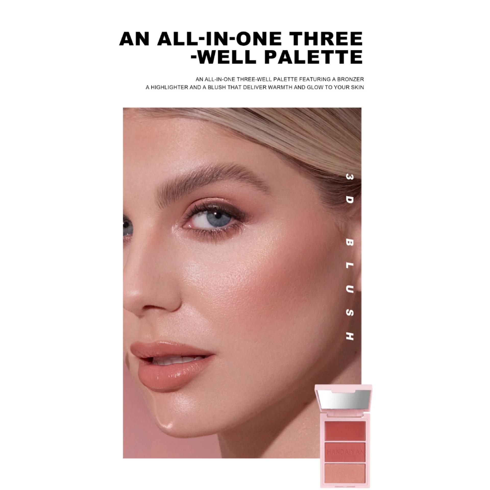 Long Lasting Cheek Rouge สามสี - Beauty Makeup Palette บทวิจารณ์และราคา