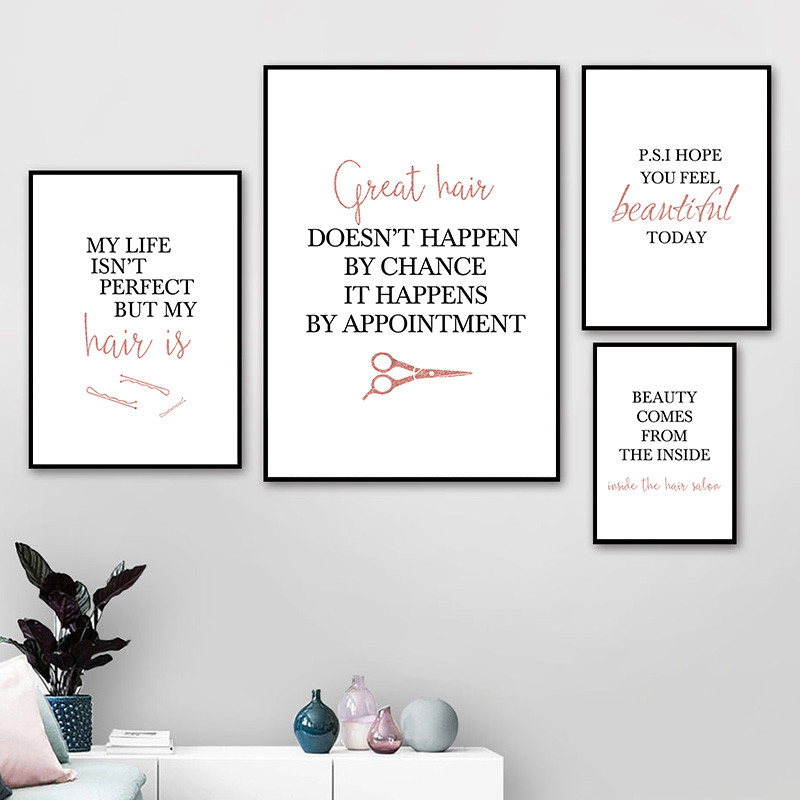 ร้านตัดผมอ้างโปสเตอร์ศิลปะทรงผ - Beauty Of Makeup Quotes บทวิจารณ์และราคา