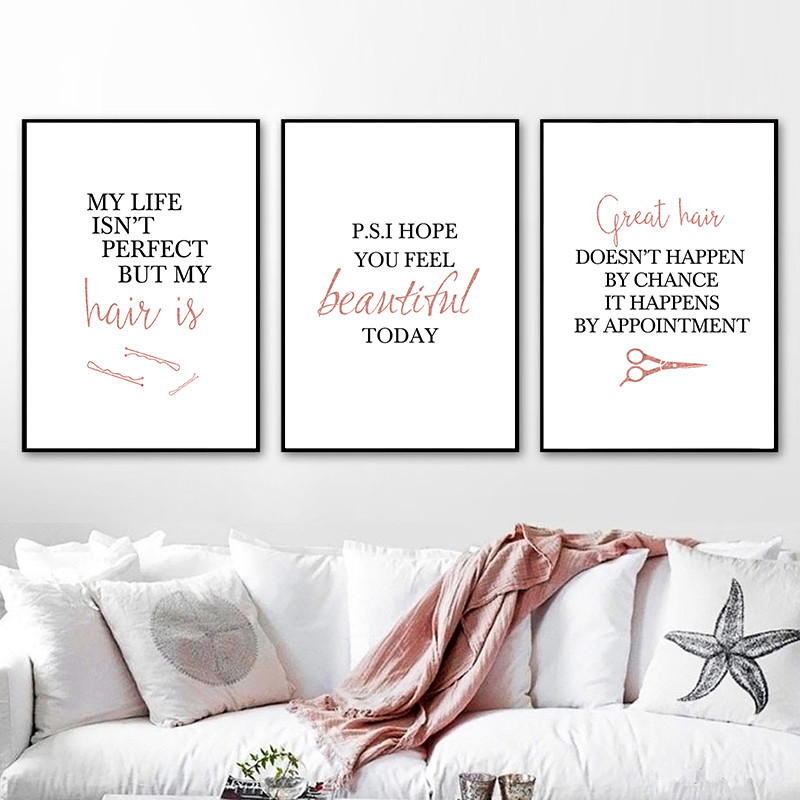 ร้านตัดผมอ้างโปสเตอร์ศิลปะทรงผ - Beauty Of Makeup Quotes บทวิจารณ์และราคา
