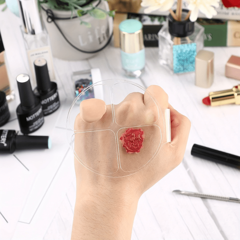 แผ่นผสมสีอะคริลิคทรงกลมสี่ช่อง - Beauty Makeup Tool บทวิจารณ์และราคา